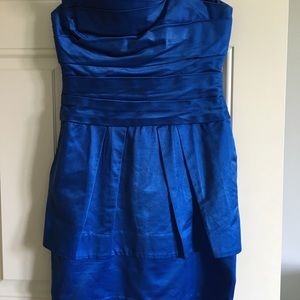 BCBG Maxazria Blue Layered Peplum Dress